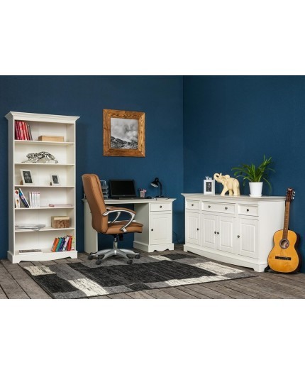 Birou elegant alb Belluno din lemn de pin [2]