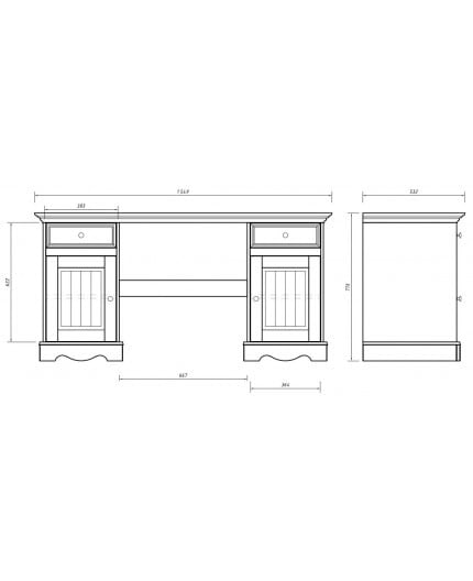 Birou elegant alb Belluno din lemn de pin [10]