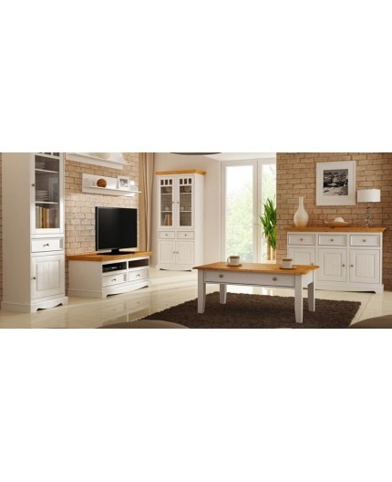 BIROU ELEGANT ALB/STEJAR BELLUNO DIN LEMN DE PIN [9]