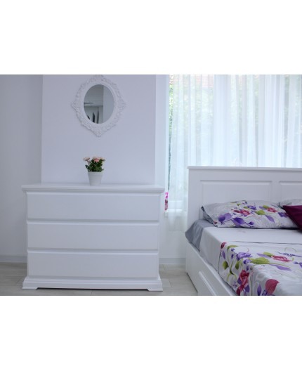 Comoda alba din lemn de tei cu 3 sertare Ambient [6]