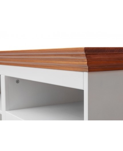 Comoda TV Belluno alb/stejar din lemn de pin [2]