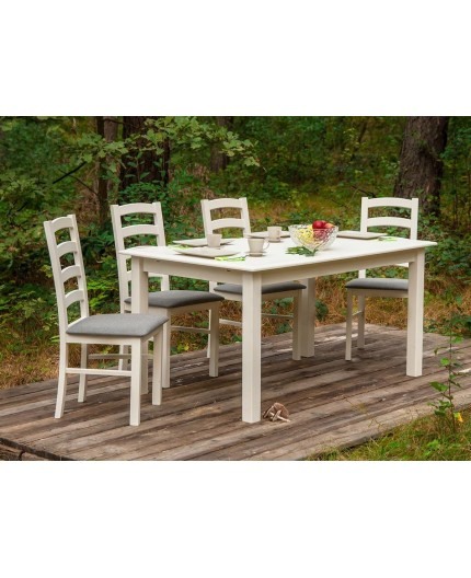 Masa alba extensibila Belluno din lemn de pin 150(197) x 93 cm [6]