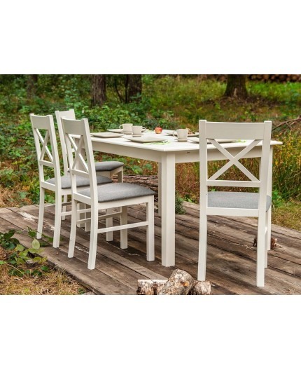 Masa alba extensibila Belluno din lemn de pin 150(197) x 93 cm [7]