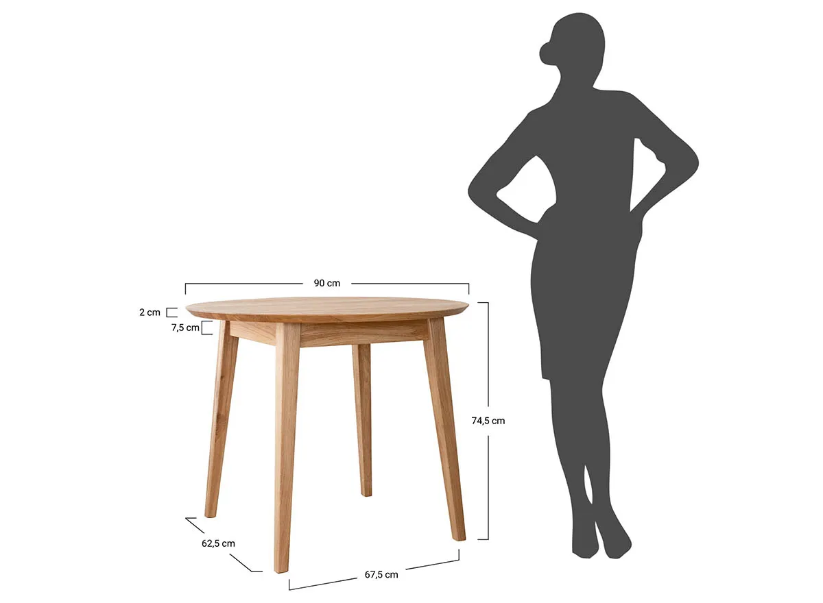 Masa rotunda din stejar 90 cm Orbetelo [5]
