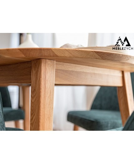 Masa rotunda din stejar de la 90 cm la 122 cm Orbetello extensibila [4]