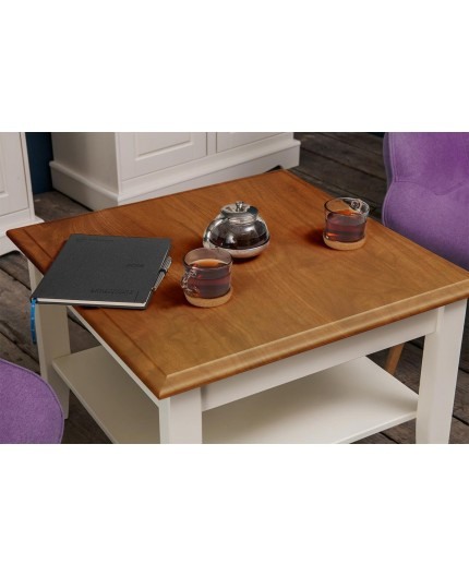 Masuta de cafea Belluno Elegante din lemn de pin alb/stejar [2]