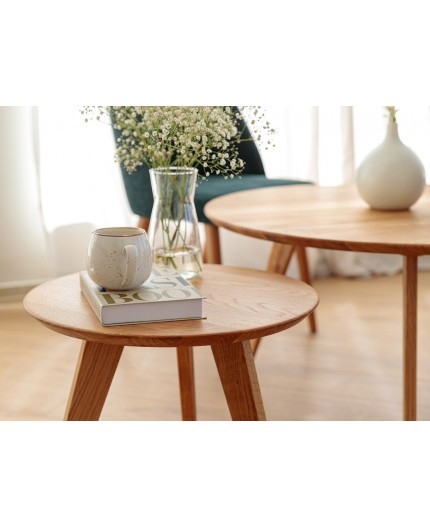 Masuta de cafea din stejar Orbetelo diametru 70 cm [6]