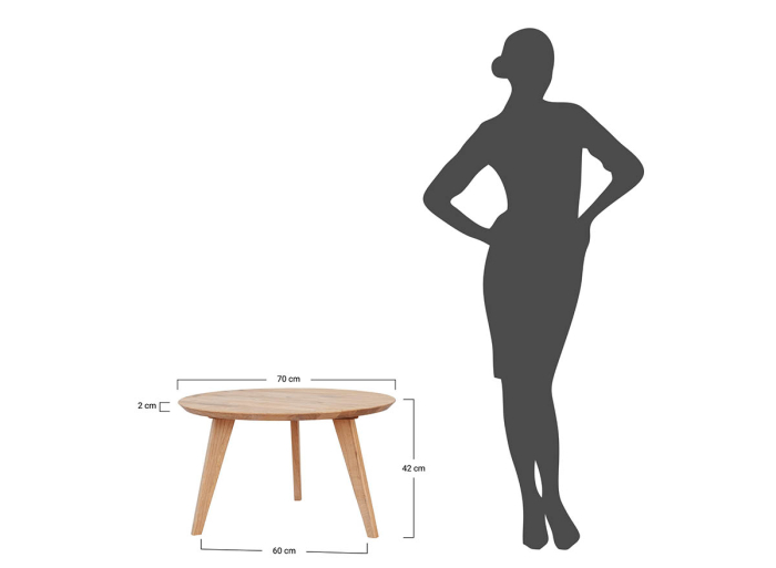 Masuta de cafea din stejar Orbetelo diametru 70 cm [8]