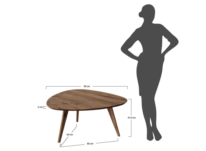 Masuta de cafea din stejar Orbetelo masa ovala 95x96cm [10]