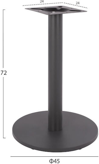 Picior central metalic pentru masă 45x45 cm, înălțime 72 cm – negru mat [2]