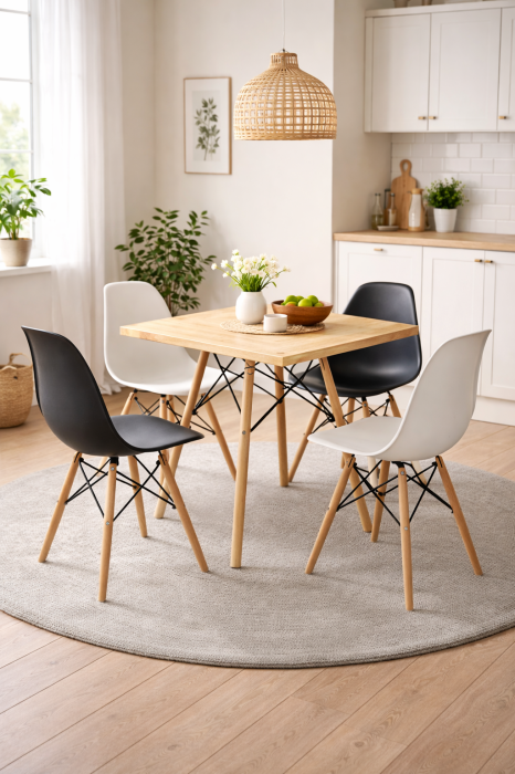 Picior masă lemn fag cu structură metalică – 70 cm [3]