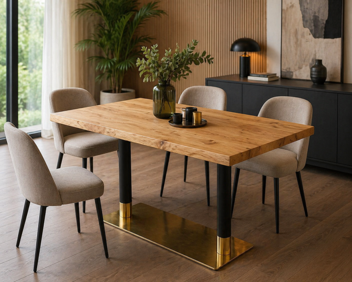 Picior pentru masa din metal Negru/ Auriu 70x40x72cm [2]