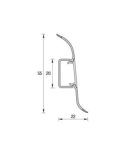 Plinta parchet PVC cu canal cablu 5.5 cm cod 341 [2]