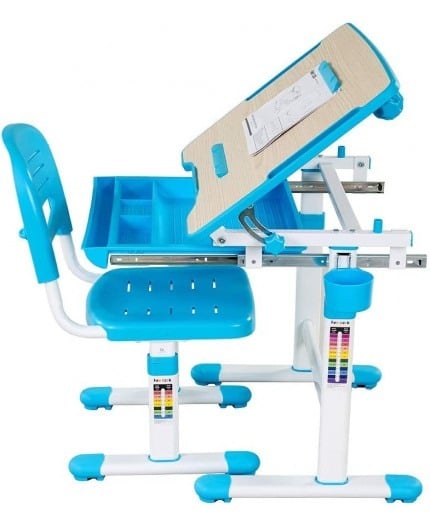 SET BIROU SI SCAUN COPII, REGLABIL PE INALTIME, BIMBI ALBASTRU [5]