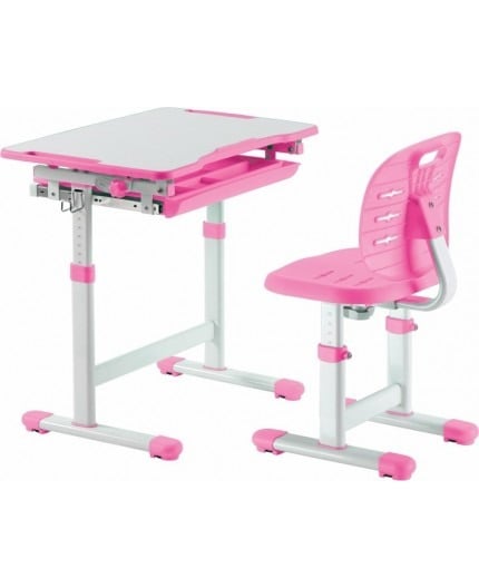 SET BIROU SI SCAUN COPII REGLABIL PE INALTIME, PICO III ROZ [3]