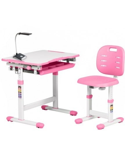 SET BIROU SI SCAUN COPII REGLABIL PE INALTIME, PICO III ROZ [2]