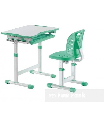 SET BIROU SI SCAUN COPII REGLABIL PE INALTIME, PICO III VERDE [3]