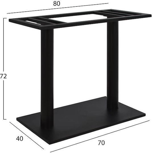 Stand de Masă din Metal Negru cu Reglaj pentru Nivel 70x40x72 cm [2]
