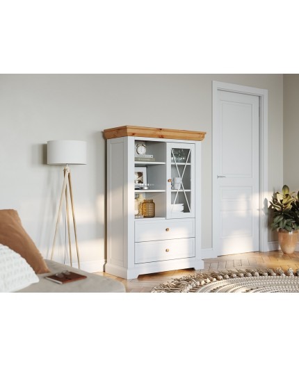 Vitrina alba din lemn Marone Elite 1.3 [2]