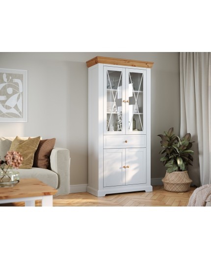 Vitrina din lemn alba Marone Elite 2D [2]