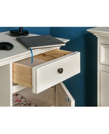 Birou elegant alb Belluno din lemn de pin [2]