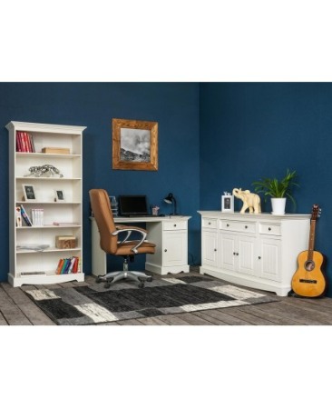 Birou elegant alb Belluno din lemn de pin [1]
