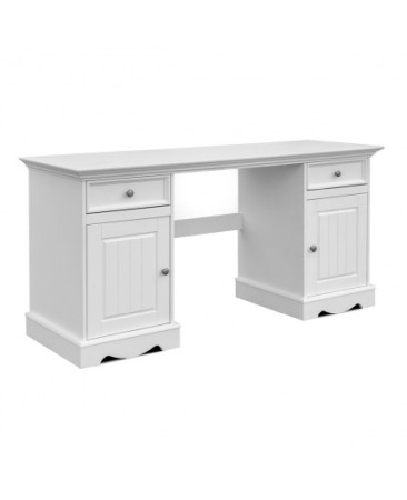 Birouri - Birou elegant alb Belluno din lemn de pin