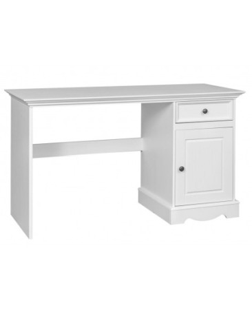 Birouri - Birou elegant alb Belluno din lemn de pin