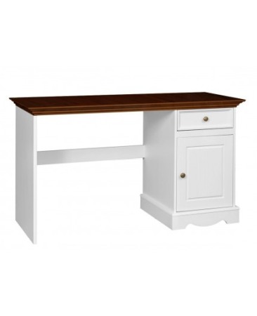 Birouri - BIROU ELEGANT ALB/NUC BELLUNO DIN LEMN MASIV DE PIN