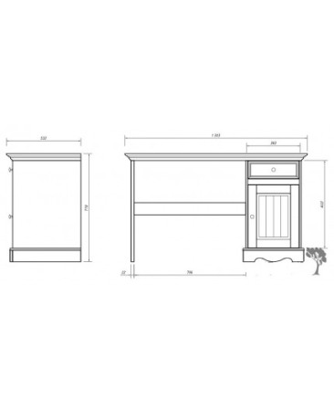 BIROU ELEGANT ALB/STEJAR BELLUNO DIN LEMN DE PIN [3]