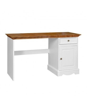Birouri - BIROU ELEGANT ALB/STEJAR BELLUNO DIN LEMN DE PIN