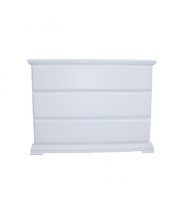 AMBIENT - Comoda alba din lemn de tei cu 3 sertare Ambient