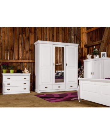 Comoda alba Toscana din lemn de pin [2]