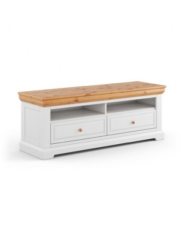 MARONE ELITE - Comoda TV alba din lemn de pin Marone Elite