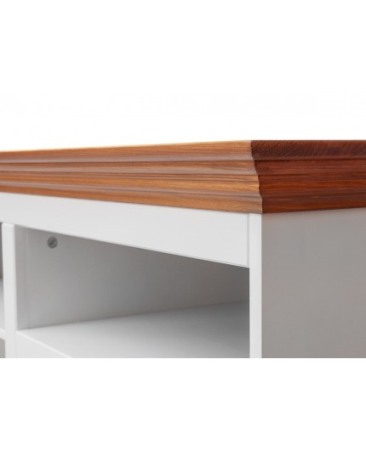 Comoda TV Belluno alb/stejar din lemn de pin [1]