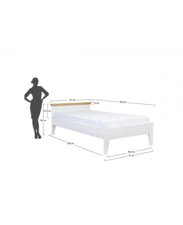 MARONE - Pat 90 cm din lemn de pin [1]