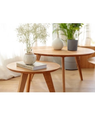 Masuta de cafea din stejar Orbetelo diametru 70 cm [4]