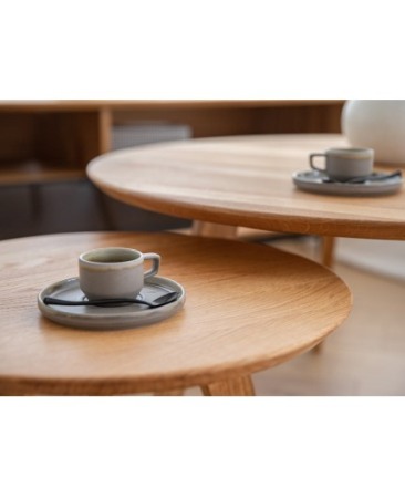 Masuta de cafea din stejar Orbetelo diametru 70 cm [2]