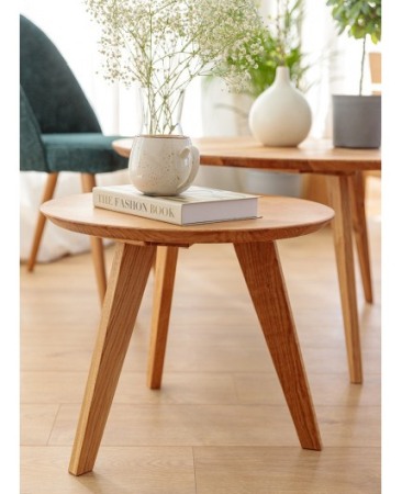 Masuta de cafea din stejar Orbetelo diametru 70 cm [3]