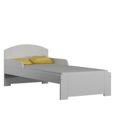 Mobilier copii - Pat pentru copii Bili alb din lemn de pin 180 x 80 , cu saltea inclusa si sertar