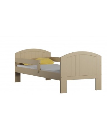 PAT PENTRU COPII MIKO ROZ DIN LEMN DE PIN 180 X 80 CM CU SALTEA INCLUSA SI SERTAR ALB [1]