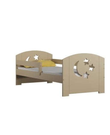 Pat pentru copii Moli alb din lemn de pin 180 x 80 cm cu saltea inclusa si sertar [1]
