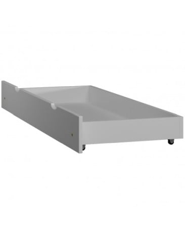 Pat pentru copii Moli alb din lemn de pin 180 x 80 cm cu saltea inclusa si sertar [2]