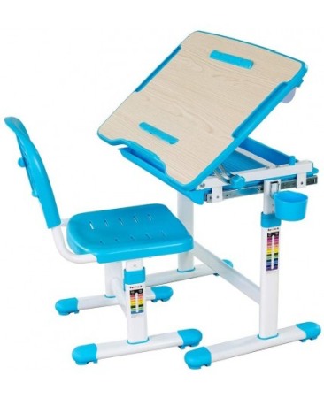SET BIROU SI SCAUN COPII, REGLABIL PE INALTIME, BIMBI ALBASTRU [2]