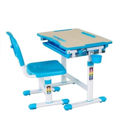 Mobilier copii - SET BIROU SI SCAUN COPII, REGLABIL PE INALTIME, BIMBI ALBASTRU