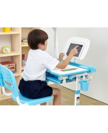 SET BIROU SI SCAUN COPII, REGLABIL PE INALTIME, CANTO ALBASTRU [5]