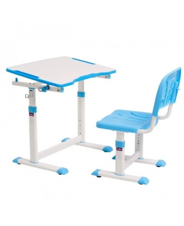 Set birou si scaun copii, reglabil pe inaltime, Oly albastru [2]