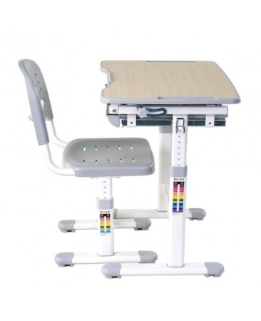 Mobilier copii - SET BIROU SI SCAUN COPII, REGLABIL PE INALTIME, PICO GRI
