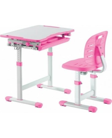 SET BIROU SI SCAUN COPII REGLABIL PE INALTIME, PICO III ROZ [2]