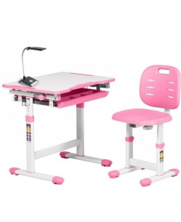 SET BIROU SI SCAUN COPII REGLABIL PE INALTIME, PICO III ROZ [1]